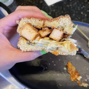 Inside of the chicken slider
