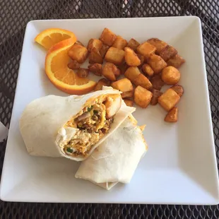 My breakfast burrito- DELICIOUS!!