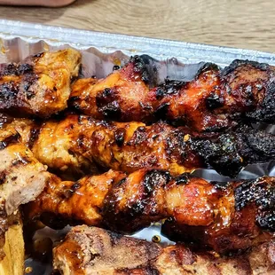 Pork BBQ skewers