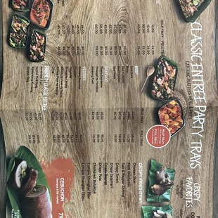 Catering menu