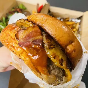 1/2 lb. Samoa Joe Burger (Medium rare) So darn good!