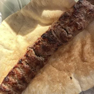 Ground Beef Kabob w/ Pita Bread
