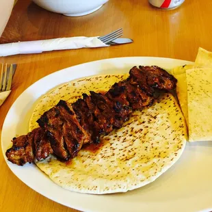 Make your own plate steak and small hummus