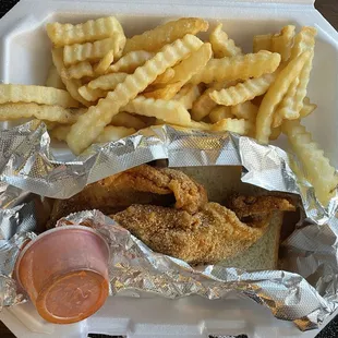 Catfish with double fries