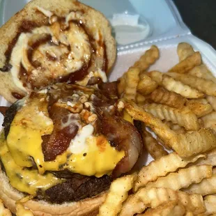 Double cheese burger. Combo