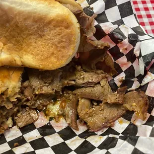 Meat fell out of sandwich.  Had to finish food with a fork.