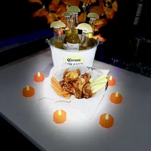 Wing basket with beer football season special