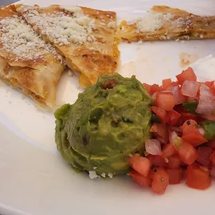 Cheese quesadilla (half eaten sorry!)