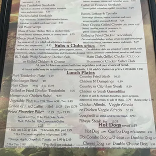 menu