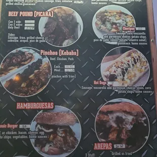 a menu for a restaurant