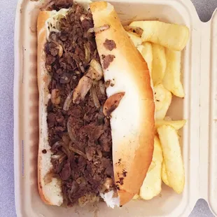 Mushroom Swiss with a side of fries ($9) #FoodtruckFridays