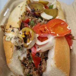 Pepper cheese steak.