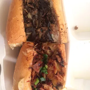 My friend and I split a Mushroom Swiss and a Flying Pig
