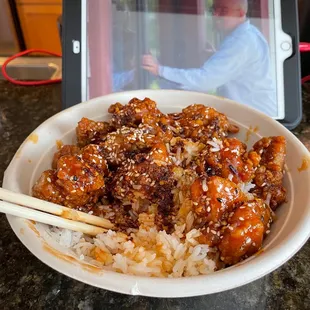 Sesame Chicken (Walter white in background, just before missing the two brothers sent to ....)(no spoilers)