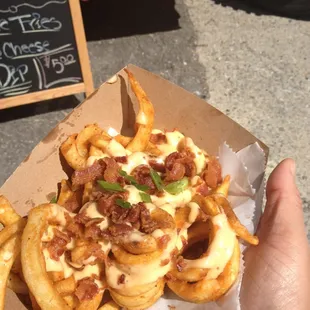 Loaded curly fries, ya&apos;ll. #yougottime