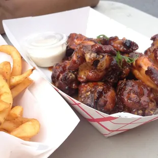 Smoked wings with Thai chile glazed wings. This is incredible and unique!!!