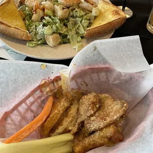 Ceasar Salad with Shrimp and (4) Thursday Night Happy Hour Wings (Lemon Pepper Parmesan)