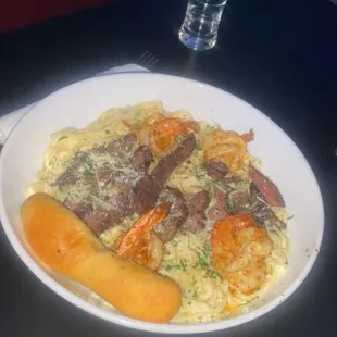 Steak &amp; Shrimp Pasta