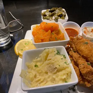 Perch dinner with 3 sides