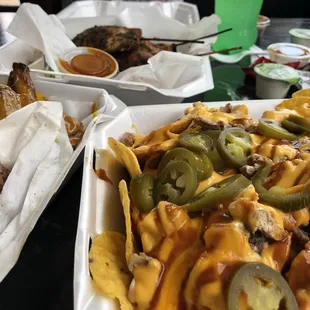 Bbq chicken nachos