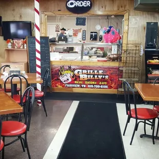 the inside of a restaurant