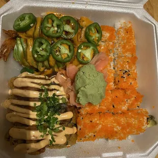 Godzilla, Tampa, Florida and Tempura Japanese Bagel Rolls