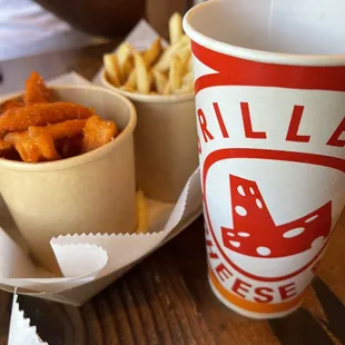Sweet potato fries and regular fries