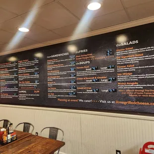 The menu