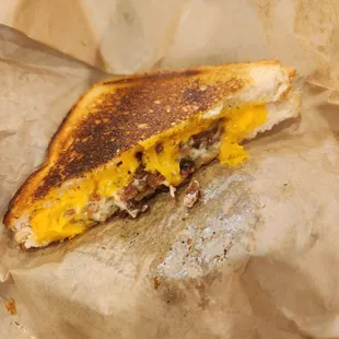 Regular grilled cheese with bacon