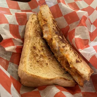 The Godfather (buffalo chicken grilled cheese sandwich)