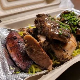 Jerk chicken garlic noodle