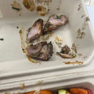 the contents of a takeout container