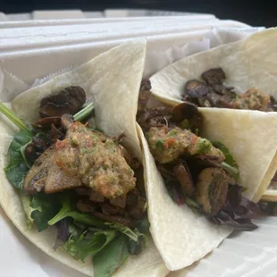 New vegan portobello mushrooms tacos with pico