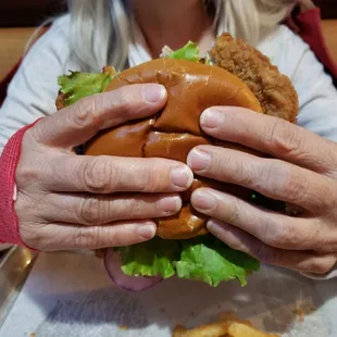 Breaded pork tenderoin sanwich