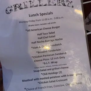 Lunch specials