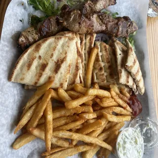 Pork Souvlaki Platter (Two Sticks)