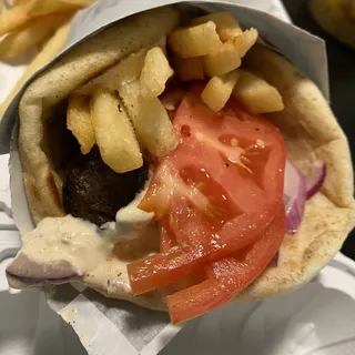 Beef and Lamb Kofta Pita Sandwich