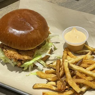 Crispy Chicken, with fresh cut fries.  Absolutely delicious!