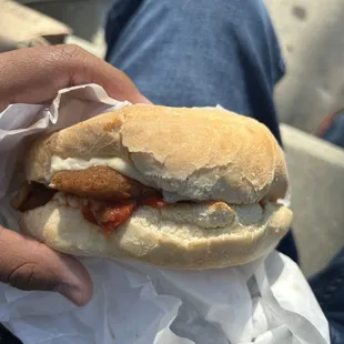 Chicken Parmesan sandwich