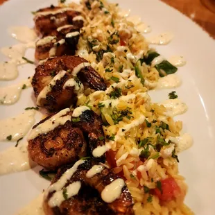 Blackened shrimp orzo