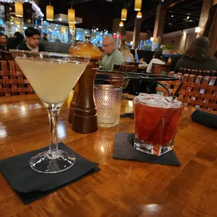 Drinks!  Blueberry smash and elderberry.