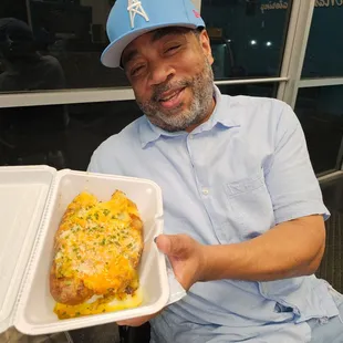 That loaded baked potato was as big as the to go container!