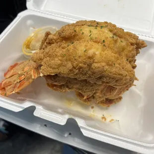 Fried lobster tail