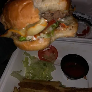 I had ordered a regular cheese burger with fries