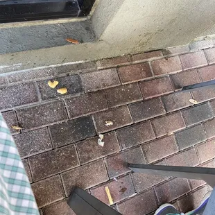 When bussing the tables glance at the ground