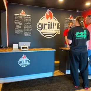 Menu and ordering counter. Laid back casual motif.