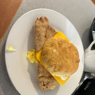 Fried Tenderloin, Egg n Cheese Biscuit! WoW!!