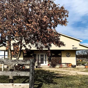 the front of the building