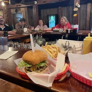 A Grimm's Double Cheeseburger.