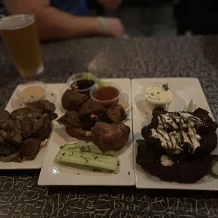 Steak Tips, Pig Wings and Portobello Fries